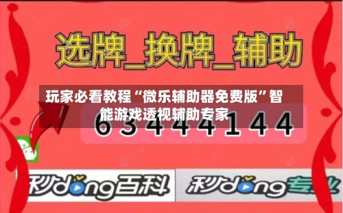 玩家必看教程“微乐辅助器免费版	”智能游戏透视辅助专家-第1张图片