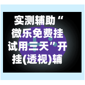 实测辅助“微乐免费挂试用三天”开挂(透视)辅助神器-第1张图片
