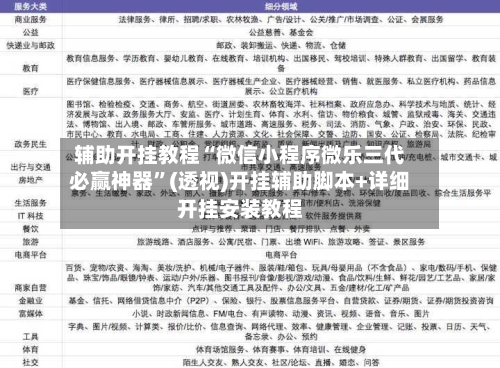 辅助开挂教程“微信小程序微乐三代必赢神器”(透视)开挂辅助脚本+详细开挂安装教程-第2张图片