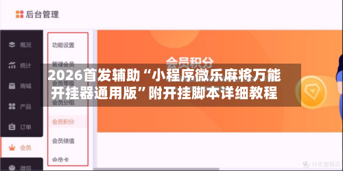 2026首发辅助“小程序微乐麻将万能开挂器通用版	”附开挂脚本详细教程-第1张图片