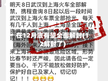 在12月底有望全面解封(12解封了)-第2张图片