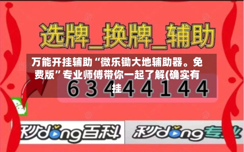 万能开挂辅助“微乐锄大地辅助器。免费版”专业师傅带你一起了解(确实有挂-第1张图片