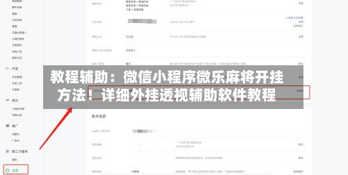 教程辅助：微信小程序微乐麻将开挂方法！详细外挂透视辅助软件教程-第3张图片